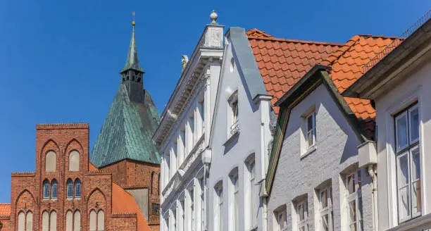 Panorama of historic buildings in Molln, Germany