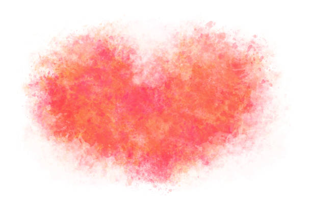 ilustrações de stock, clip art, desenhos animados e ícones de heart shaped pink watercolor abstract or natural vintage hand paint background, vector illustration - vector love pink dirty