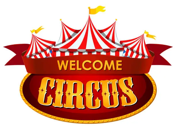 Vector illustration of Circus, fun fair, amusement park theme template