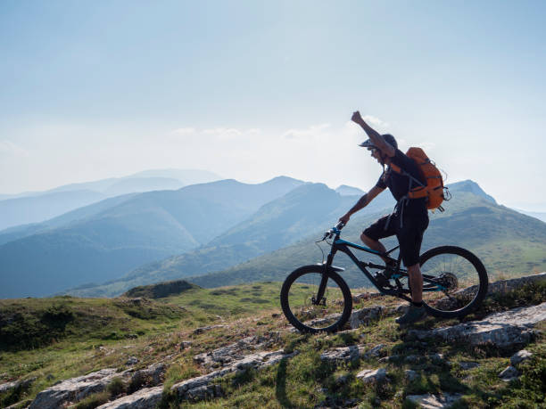 istock Mountain biker riding in the mountains. 1168532057