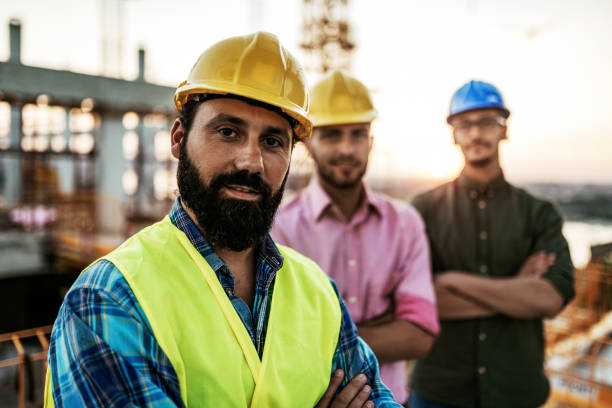 istock Masculine engineer with beard and sunglasses 1168533818