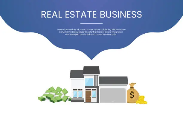 Vector illustration of property business investment concept theme for template banner or landing homepage infographics - vector