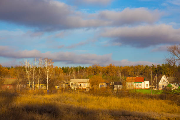 istock Houses in the setting sun. 1168535697