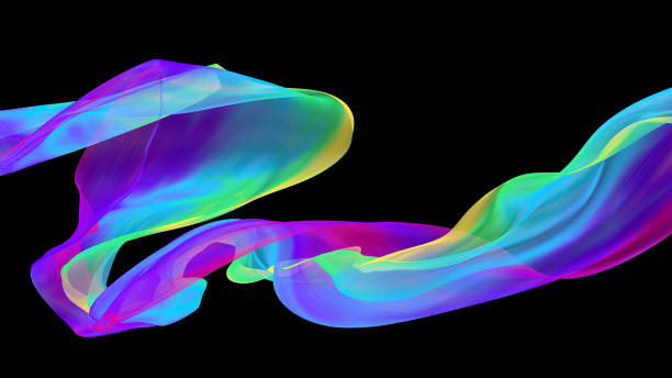 istock abstract fabric flowing wave, waving silk flying textile, satin on black isolated Background, 3d render 1168538061