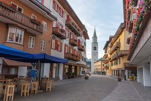 Italian town Cortina in summer