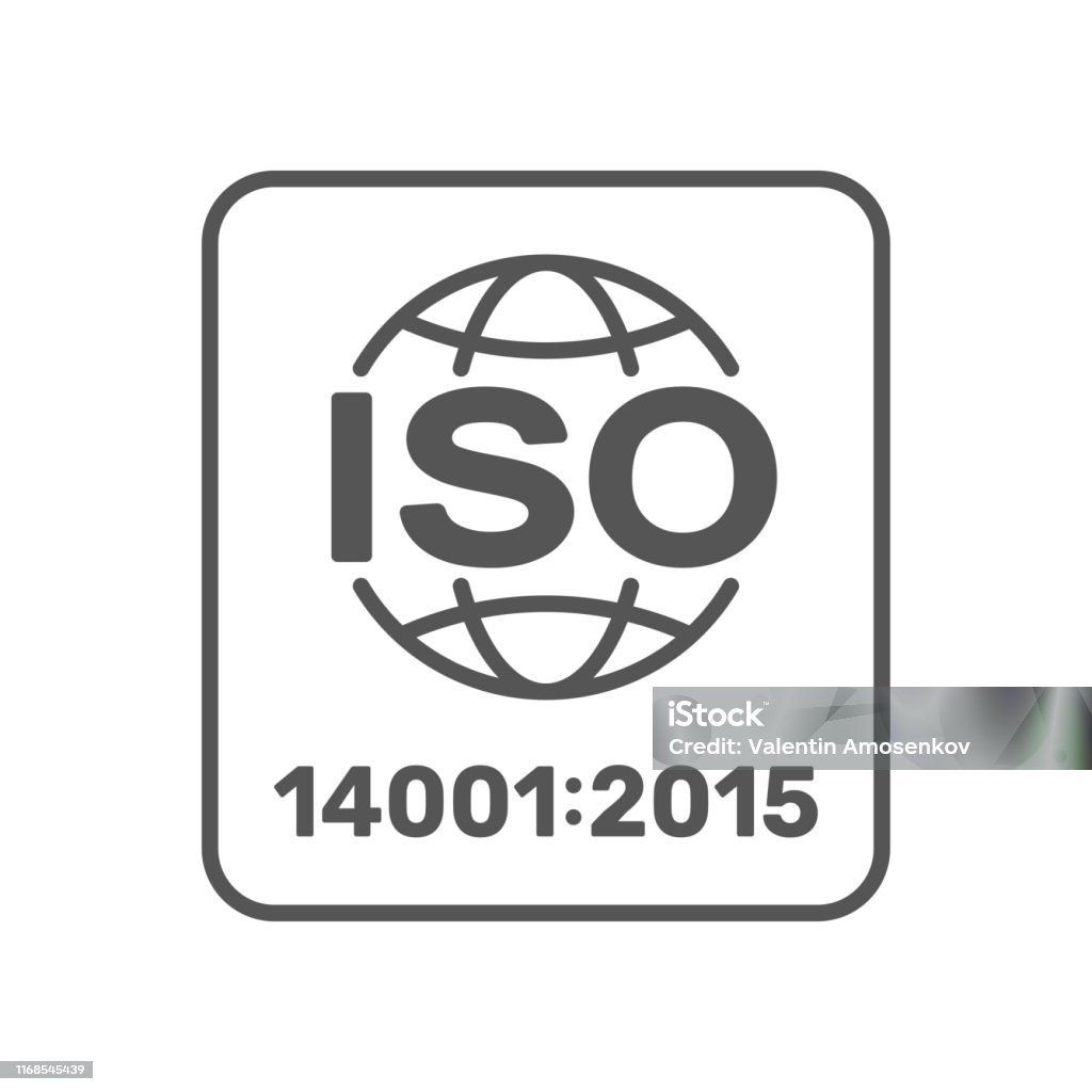 ISO 14001:2015 certified symbol. ISO 14001 2015 certified quality management sign. Editable Stroke. EPS 10 ISO 14001:2015 certified symbol. ISO 14001 2015 certified quality management sign. Editable Stroke. EPS 10. Icon Symbol stock vector