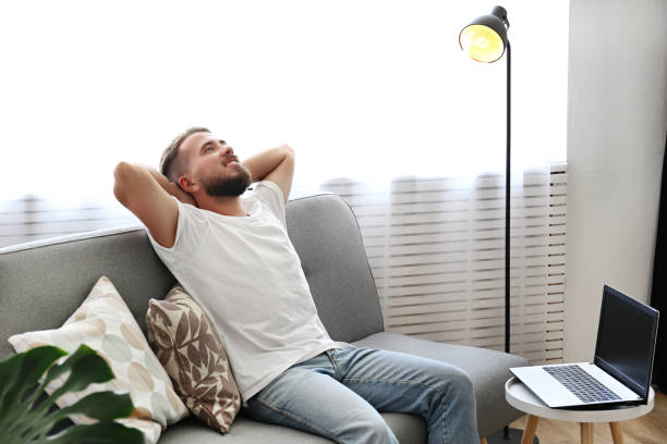 istock Young man with full beard chilling in his apatrment. 1168547578