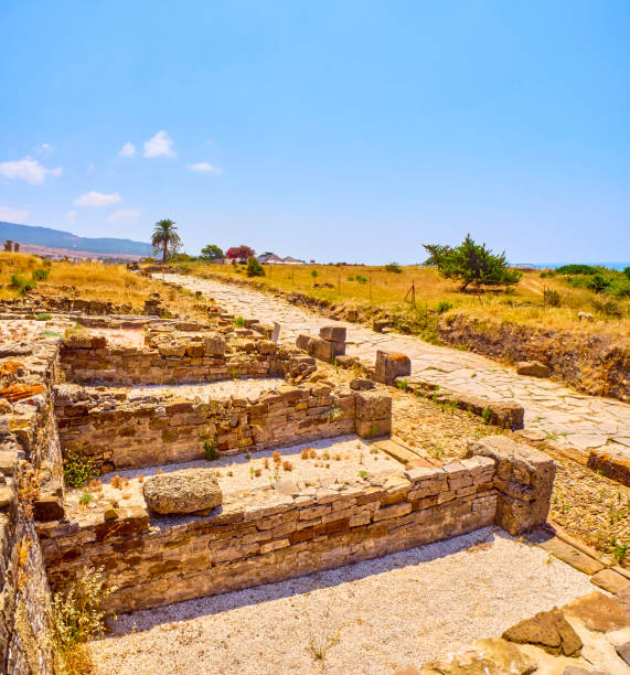 baelo claudia archaeological site. tarifa, cadiz, andalusia, spain. - domus fotografías e imágenes de stock