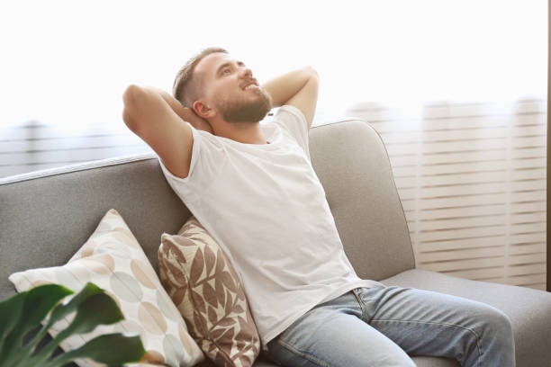 istock Young man with full beard chilling in his apatrment. 1168547645