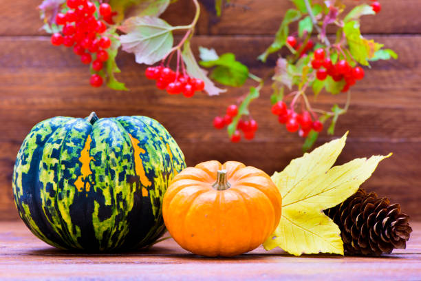 istock autumn decoration with pumpkin and leaves 1168556276
