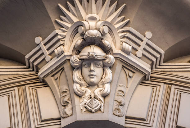 istock Fragment with mascaron of Jugendstil facade 1168557191