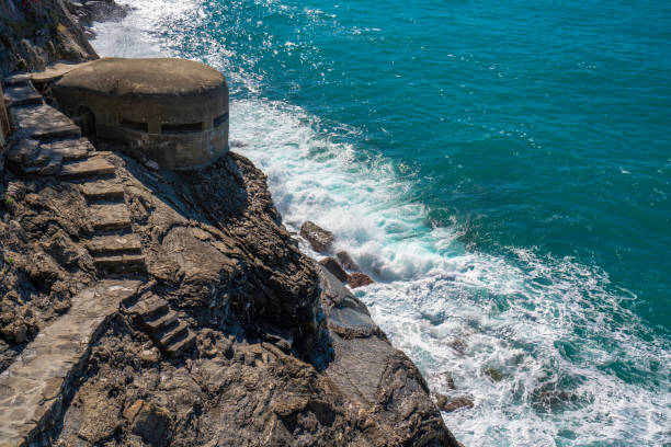 Summer view of Monterosso, Cinque Terre, Italy from the hiking trail
