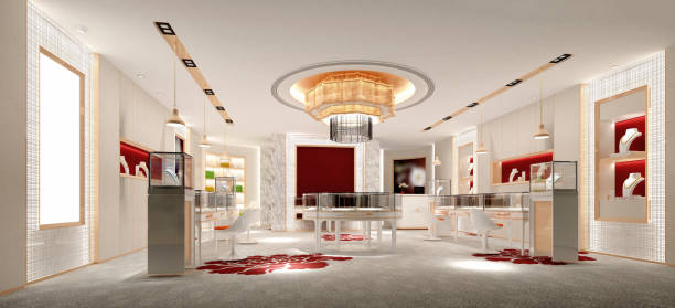 3d render of jewelry shop 3d render of jewelry shop jewelry store stock pictures, royalty-free photos & images