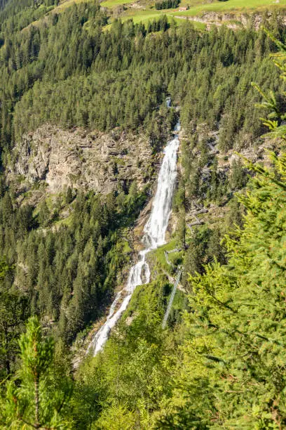 scenic stuiben waterfall in Umhausen, Tyrol, Austria
