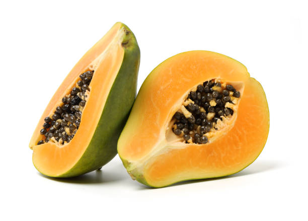 istock Papaya fruit isolated on a white background 1168561462