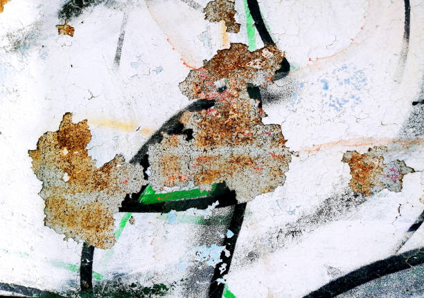 istock Grunge colorful background, peeling paint texture, cracks on concrete, rust on metal 1168563877