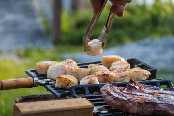 istock Steak and Scallops grilling on a hibachi 1168564703
