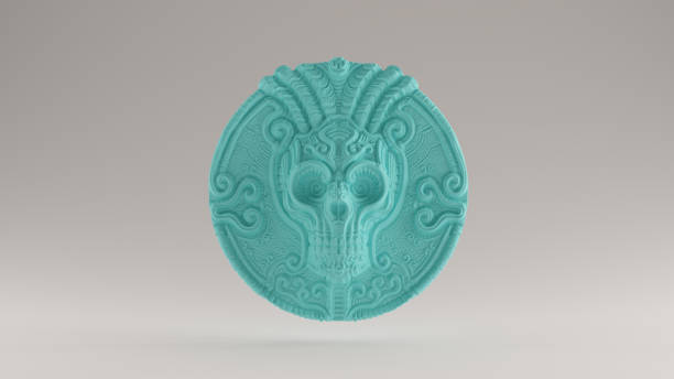 istock Gulf Blue Turquoise Skull Coin Front View 1168569644