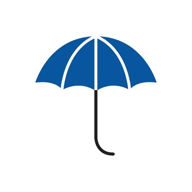 Vector illustration of blue umbrella icon