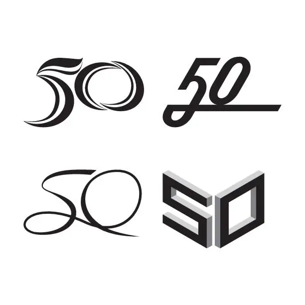 Vector illustration of 50 years anniversary logo