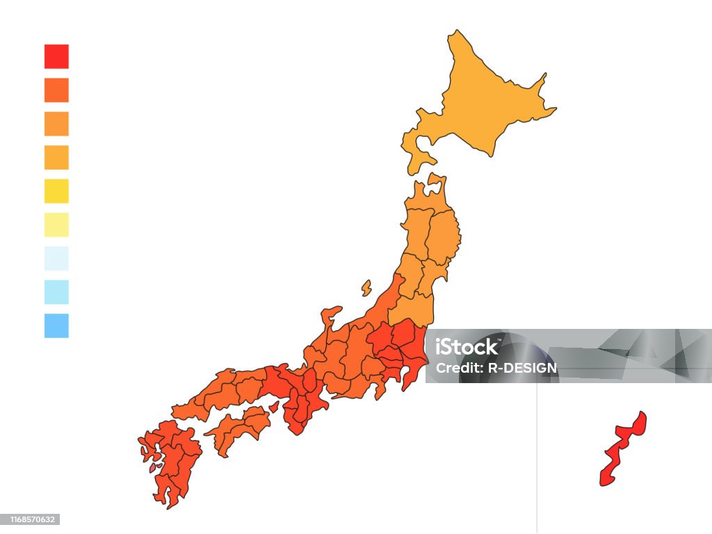 Temperature Visual Map Temperature Map Stock Illustration - Download Image Now - Climate ...