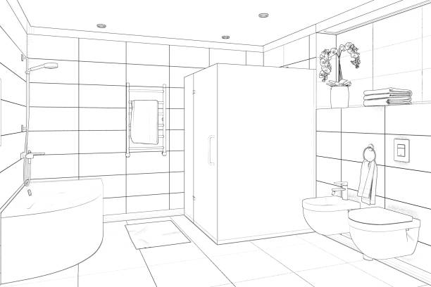 istock Sketch of modern bathroom interior 1168572430