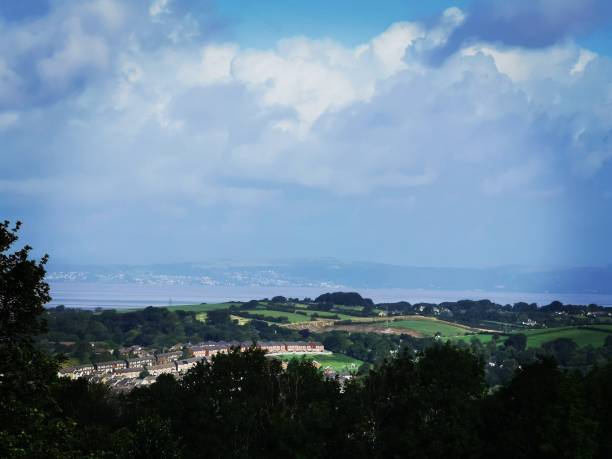 Morecambe Bay Morecambe Bay in the distance from Ashton Memorial at Williamson Park in Lancaster, Lancashire morecombe bay photos stock pictures, royalty-free photos & images