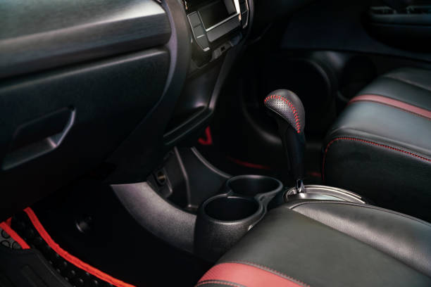 istock Close up Modern Luxury car interior in dark tone 1168579163