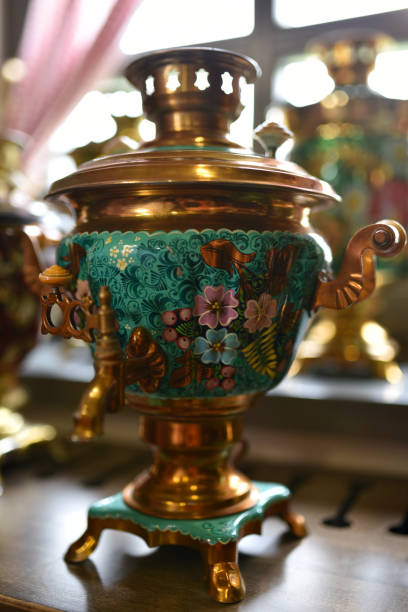 istock Old Russian samovar stands at the window 1168580785