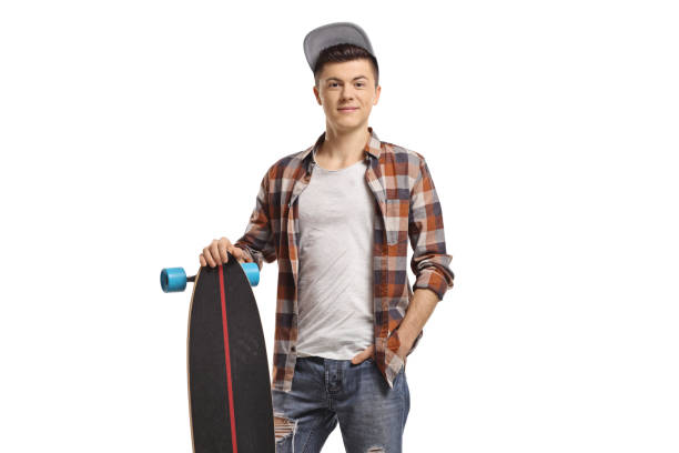 istock Young male hipster with a longboard 1168580790