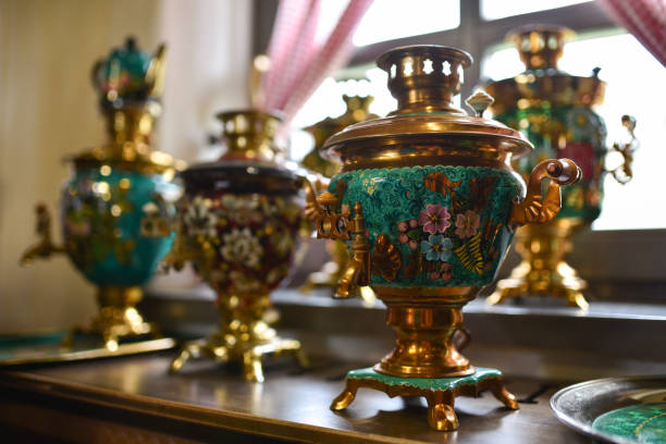 istock Old Russian samovar stands at the window 1168582346
