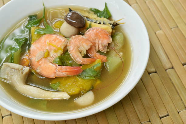 istock boiled spicy mixed vegetable with shrimp and smoked dry fish soup 1168585370