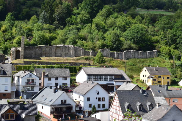 view across small fortified town Dausenau