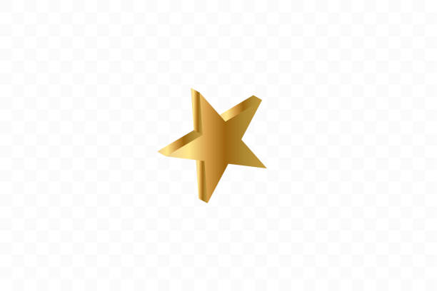 Gold stars isolated on transparent background. Vector illustration. vector art illustration