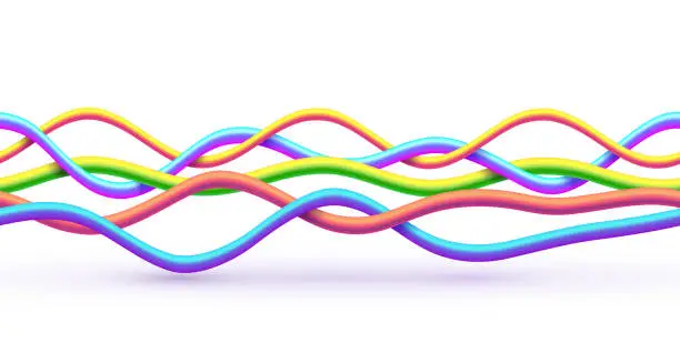 Vector illustration of Abstract Multicolor Wavy Wires