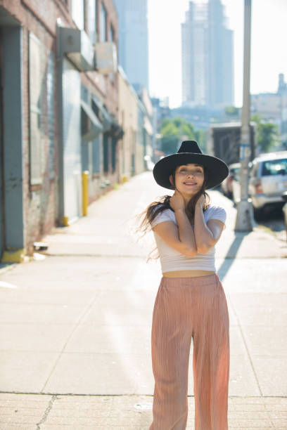 istock Beautiful woman in New York 1168591165