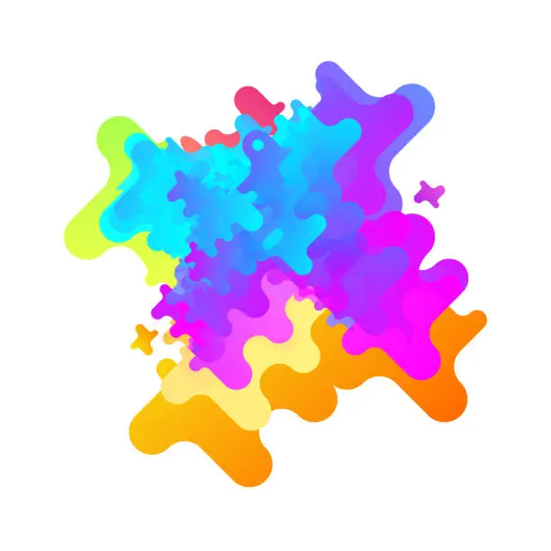 Vector illustration of Abstract Multicolor Liquid Shapes Element