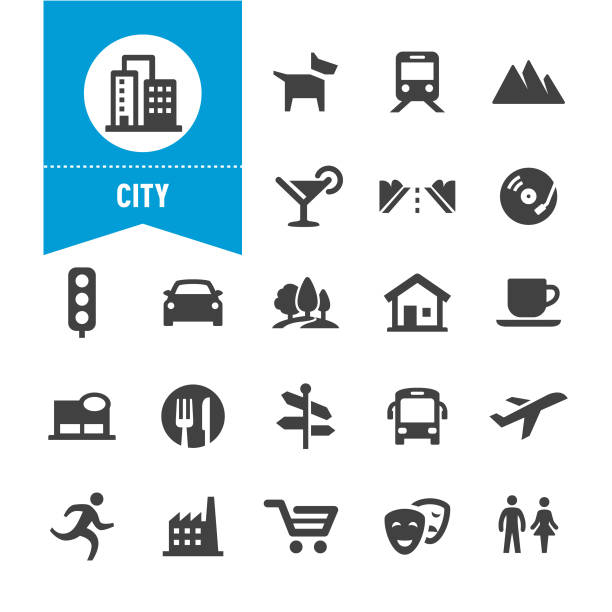 ilustraciones, imágenes clip art, dibujos animados e iconos de stock de iconos de la ciudad - serie especial - information symbol audio