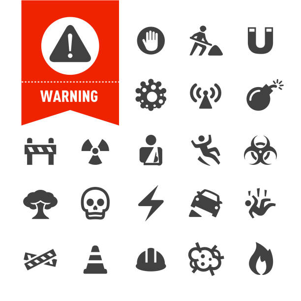 предупреждающие значки - специальная серия - toxic substance fumes environment carbon dioxide stock illustrations