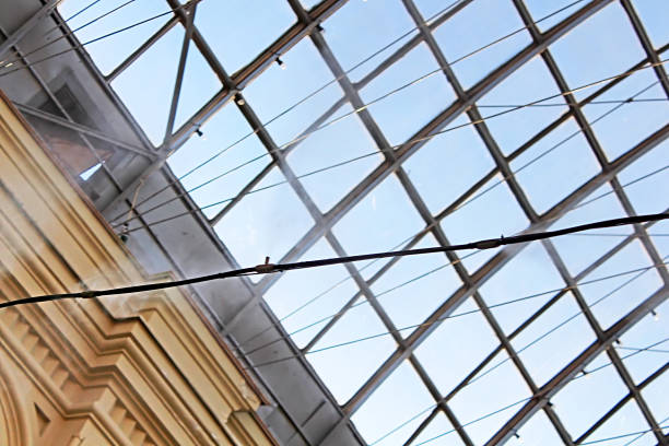 istock GUM transparent ceiling and mist nozzle water spraying system for cooling indoor air. Interior store GUM, Red Square, Moscow, Russian Federation 1168601371
