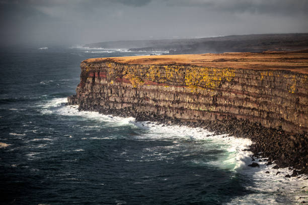 awesome krisuvikurberg cliffs at reykjanes peninsula in southern iceland.