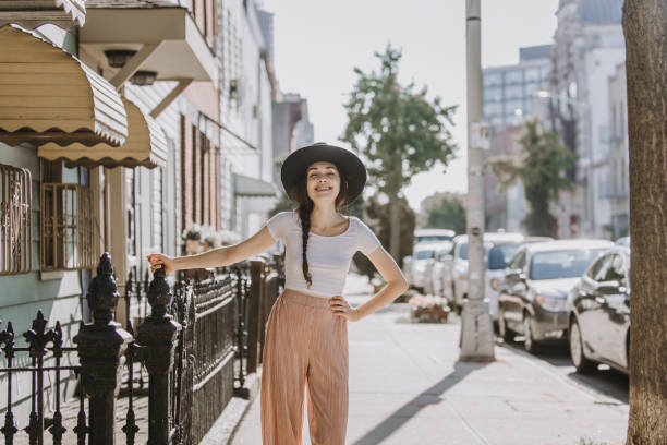 istock Beautiful woman in New York 1168608204