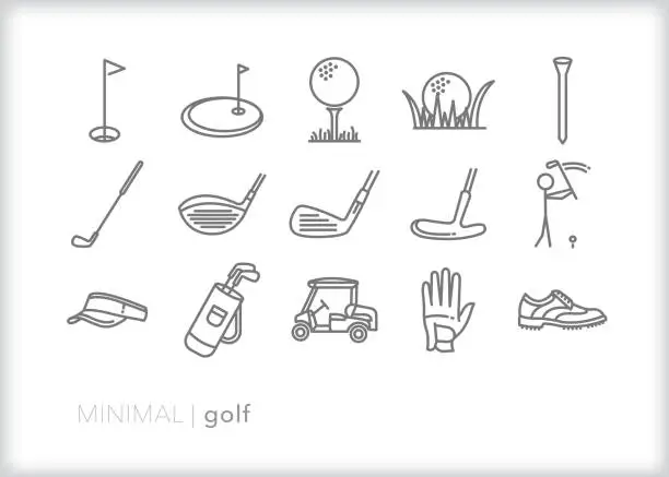 Vector illustration of Golf line icon set