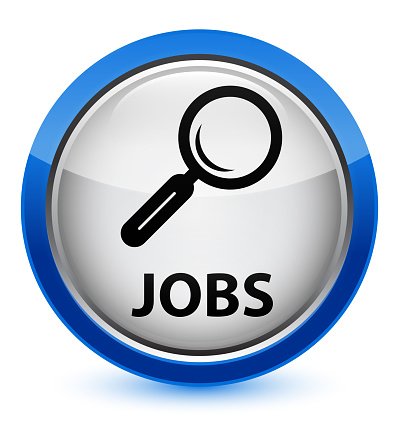 Jobs isolated on crystal blue round button abstract illustration