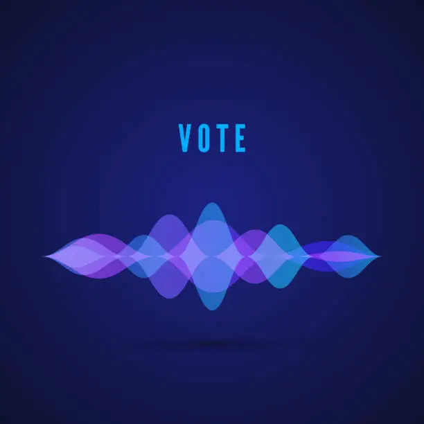 Vector illustration of Display of sound frequency. Digital vote interface for app. Design of music pulse. Vector illustration