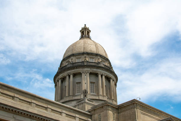 Kentucky State Capitol Building, Frankfort KY, on a hot summer afternoon.