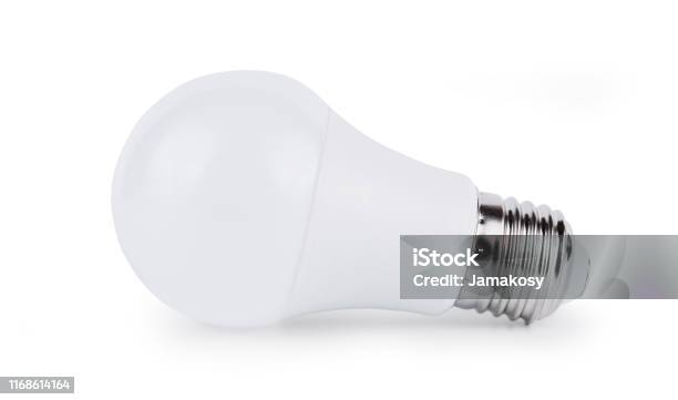 Led Light Bulb Isolated On White Background Stock Photo - Download Image Now - LED Light, Light Bulb, White Background