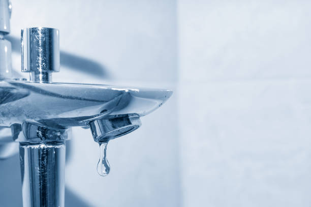istock Faucet and pure water drop close up 1168620331