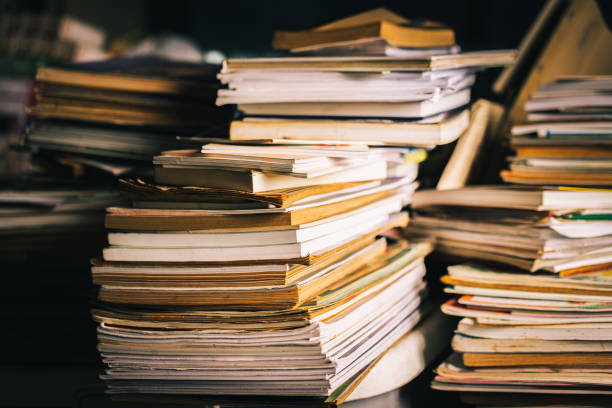 istock Stack of old books on wooden table, learning and education concepts. selective focus 1168626048