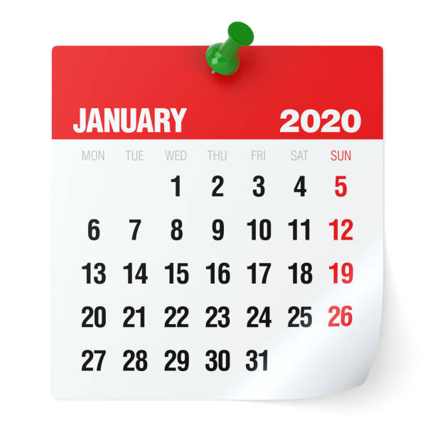 istock January 2020 - Calendar. Isolated on White Background. 3D Illustration 1168631521